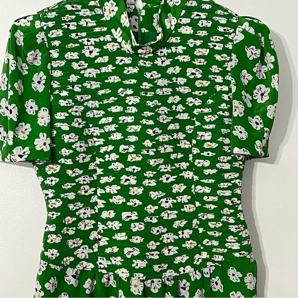 LUCIANO CHOI Vintage 80's Green White Floral Dress - Picture 2 of 6